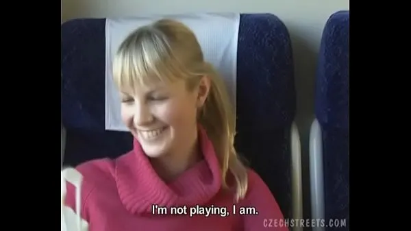 Hot Czech streets Blonde girl in train drive Movies