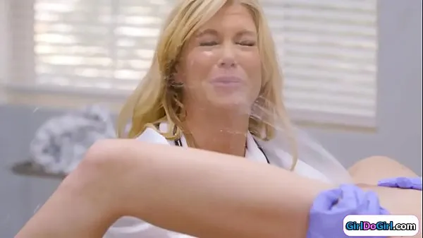 Hot Busty milf doctor examines her young patient and applies pressure on her of a sudden her patient squirts in her face and soaks her with pussy horny she fingers for more patient licks her and in a 69er she squirts again drive Movies