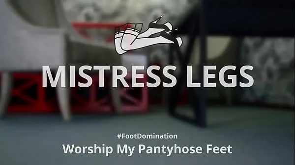 Hot Worship my pantyhose feet in high heels, slave drive-films