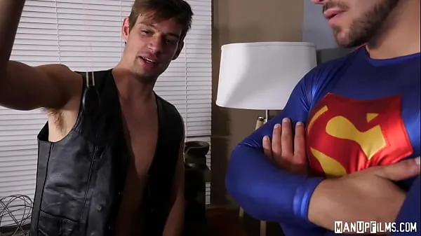 Καυτές ταινίες Superman Dante Colle Dominates Bad Guy Michael Delray! Cosplay Chastity drive