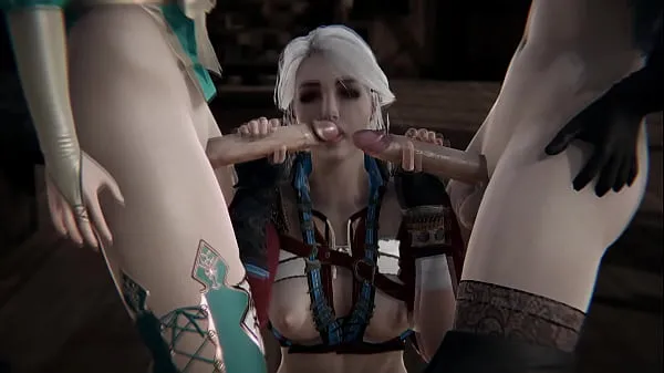 Heiße The Witcher Triple Futanari - Ciri hat Sex mit Triss und YenneferFahrfilme