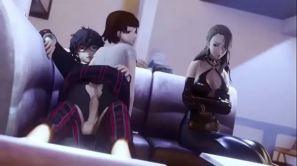 Hot amateurthrowaway] Makoto Niijima rides Akira while Sae watches drive-films