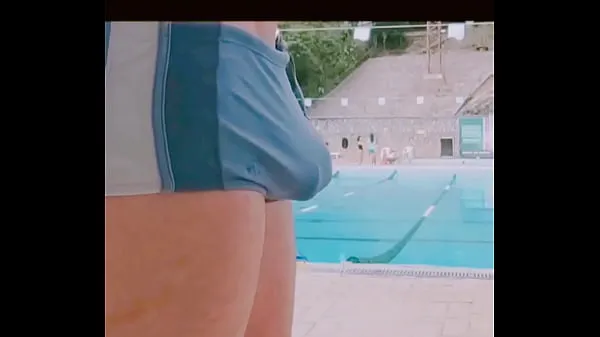 Hot Pauzudo in swimming trunks at the club pool drive-films