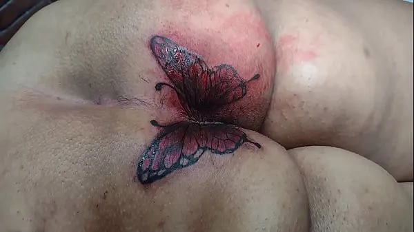 Mary Butterfly refazendo a tatuagem anal ขับเคลื่อนภาพยนตร์ยอดนิยม