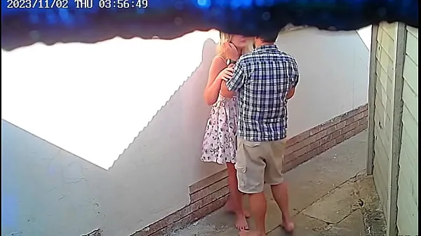 Hot Cctv camera caught couple fucking outside public restaurant drive-films