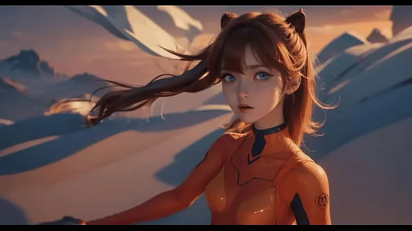 Heiße Die KI erzeugte Asuka Langley, die nach einem Schwanz fragteFahrfilme